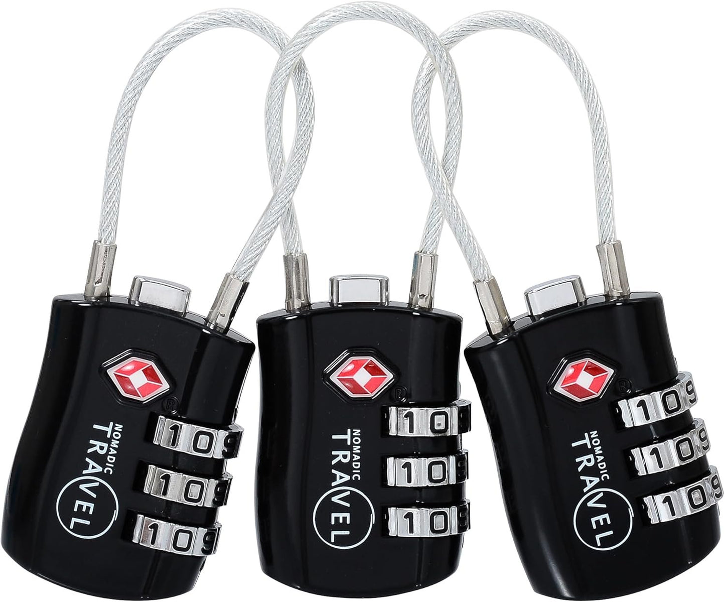 TSA Approved Combination Code Luggage Travel Lock (3 Pack) - Ideal for Luggage Suitcase, Backpacks, School lockers, Gym lockers and More