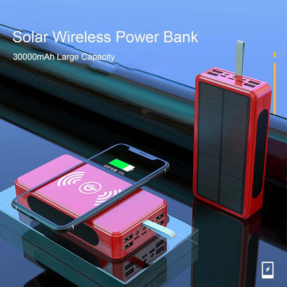 Solar Charger | 50000 mAh Wireless Mobile Charger with Lanyard - Waterproof and Drop-Resistant Travel Essentials for Business, Travel,Camping and More Kuitgh
