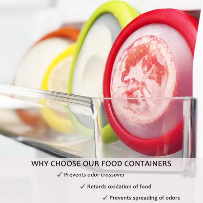 ANGEO Fruit Storage Containers for Fridge, Avocado Saver, Fruit and Vegetable Anti-Oxidation Storage Box, Set of 4 Reusable Refrigerator Storage Containers for Maintaining Freshness of Food