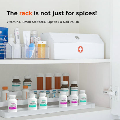 2 Pack Expandable Spice Rack Organizer for Cabinet - 3 Tier Adjustable Cabinet Spice Organizer Easy Visibility - Spice Organizer for Cabinet Countertop Cupboard Pantry Organization (White)