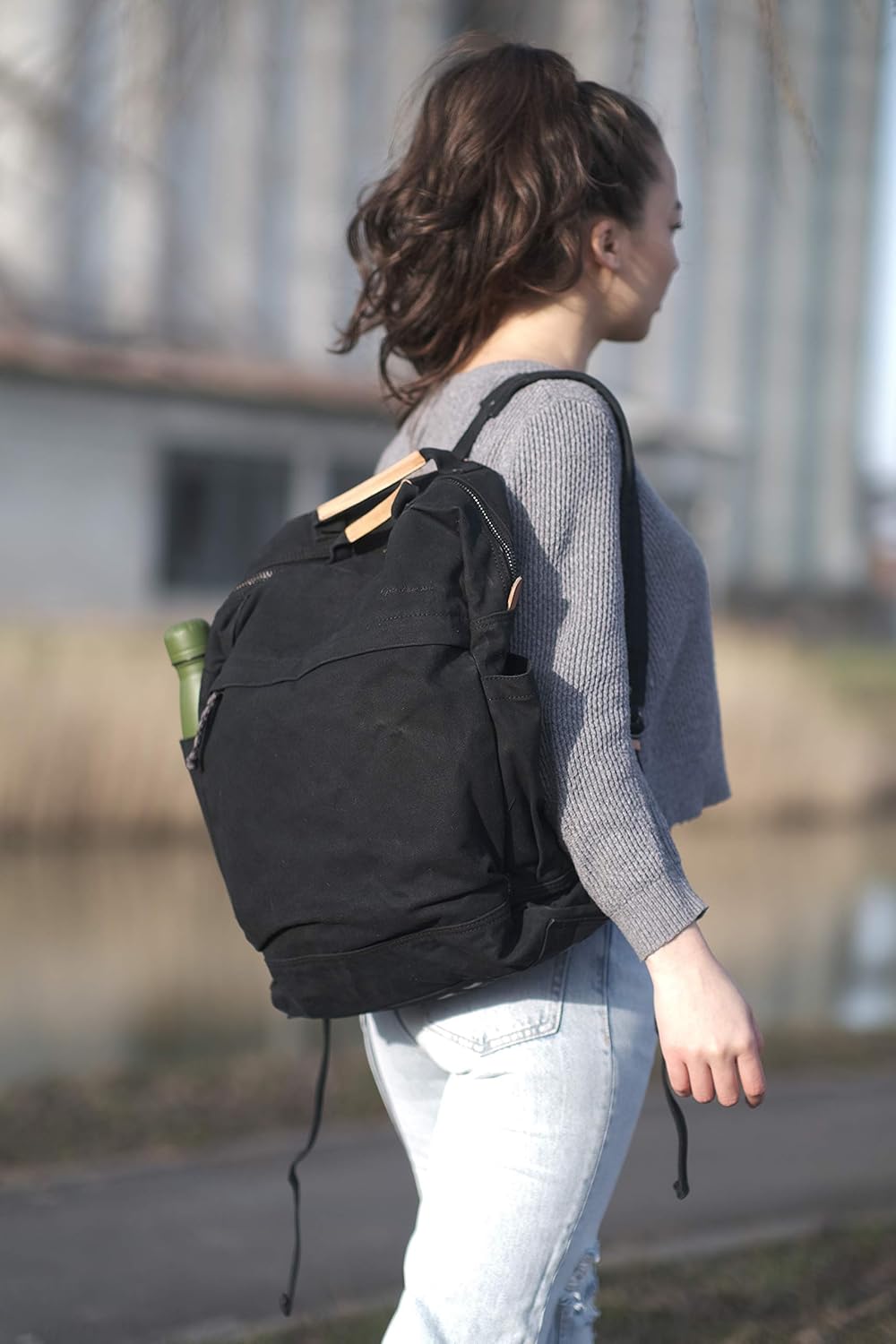 Gootium Canvas Backpack - Vintage Style Cloth Bag Men's Casual Daypack Laptop Outdoor Travel Rucksack