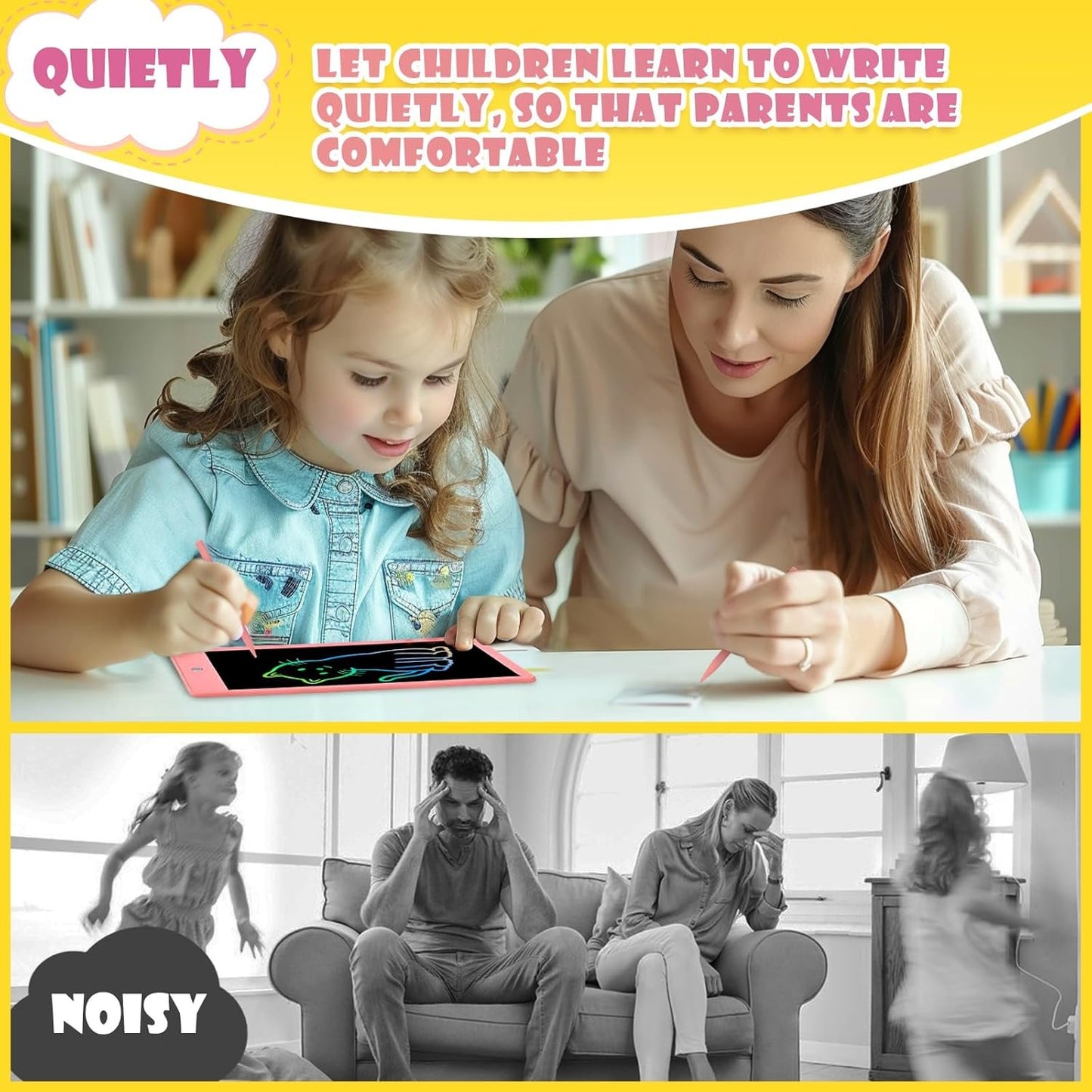 EooCoo Toys for 3-6 Years Old Girls Boys, 10 Inch LCD Writing Tablet, Electronic Drawing Tablet, Doodle Board, Party Birthday Gifts for Kids, Educational Learning Toys Toddler Travel Essentials