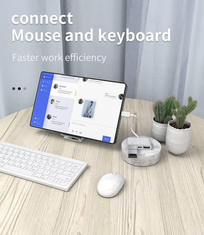 Lightning to USB Adapter(3 in 1)for Apple Charging Cable for iPhone 14 13 OTG 3.0 Dual USB-A Port Card Reader Flash Drive Keyboard Mouse Connector Camera Memory Stick Transfer Dongle External Adaptor