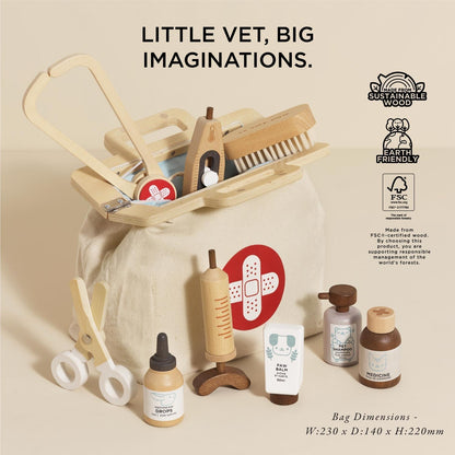 Le Toy Van Veterinarian Bag Set, Children's Toy 2+, 10 Pieces, Animal, PRETEND_PLAY_TOY, Unisex