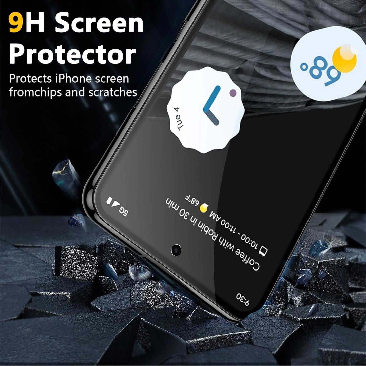 [2 Pack] JEHOO for Google Pixel 7 Pro Screen Protector 6.7-inch, 9H Tempered Glass, Fingerprint Unlock, Easy Installation, Bubble Free, Ultra Clear