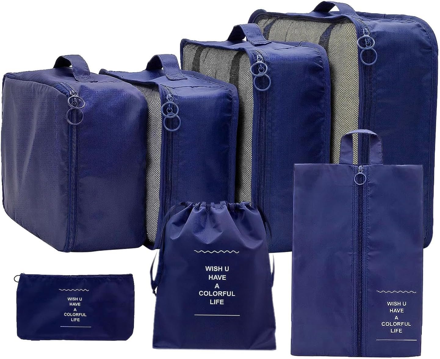 Travel Packing Cubes Set - 7-Piece Organizer for Luggage and Clothes - Perfect for Efficient Packing and Travel Organization