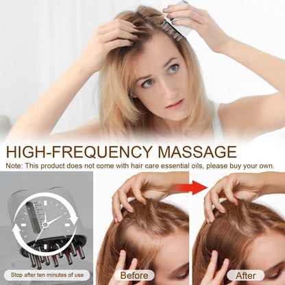 Electric Hair Brush & Scalp Massager with Oil Dispenser, Mess-Free Applicator for Nourishing Scalp and Hair Care, Rechargeable with USB Cable, Travel-Friendly, White