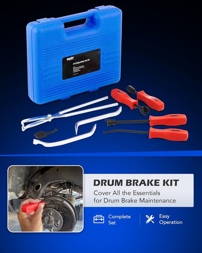 Orion Motor Tech 32pc Dual Brake Tools, 2 in 1 Caliper Compression Tool and Drum Brake Tool Kit, Brake Caliper Tool Kit and Drum Brake Tool with Brake Spring Tool Compressor Pliers Installer Remover