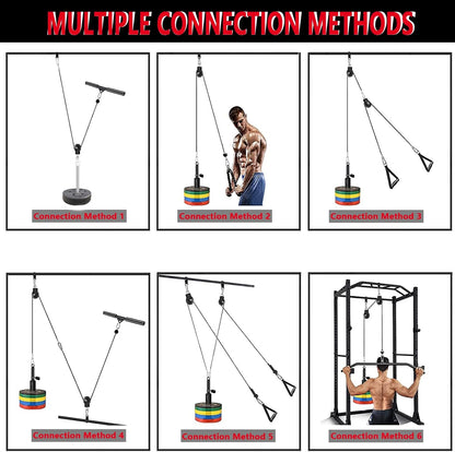 Cable Pulley System Gym Upgraded Home Strength Training Equipment Workout Accessories LAT Pull Down Fitness for Triceps Pull Down Biceps Curl Back Forearm Shoulder