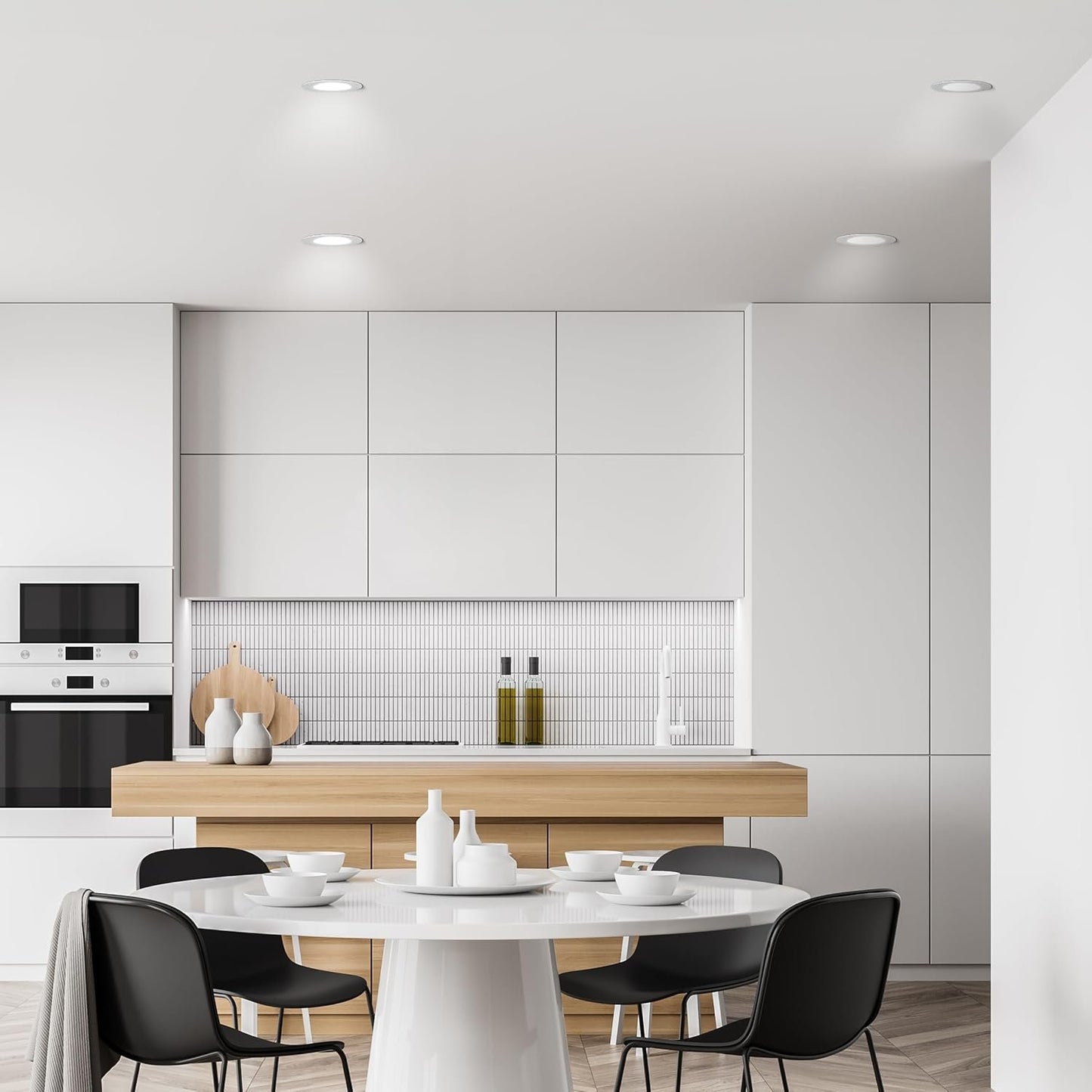 Feit Electric 4 Inch Smart Recessed Lights, Color Changing and Tunable White, 2.4GHz WiFi Retrofit LED Downlight E26 Base, Dimmable, 4 Pack, LEDR4/RGBW/AG/4