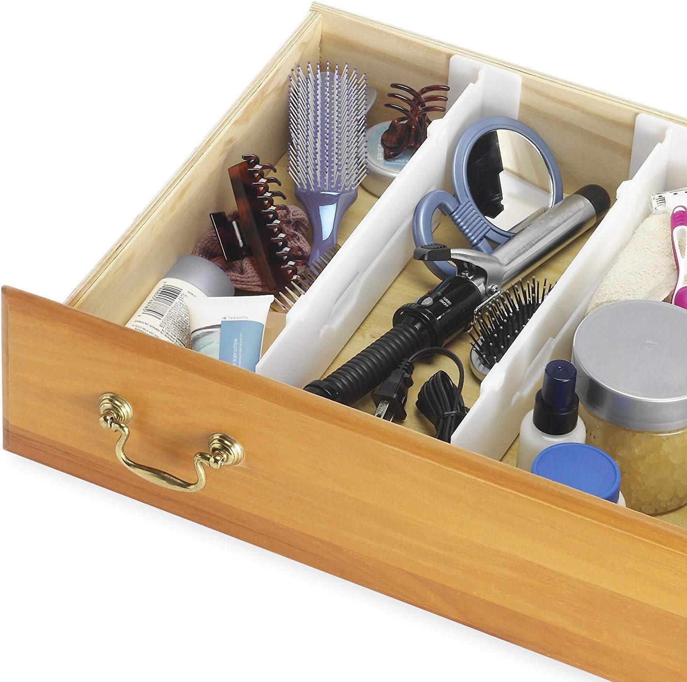 Whitmor 6025-3927 Adjustable Drawer Dividers, White, Set of 2