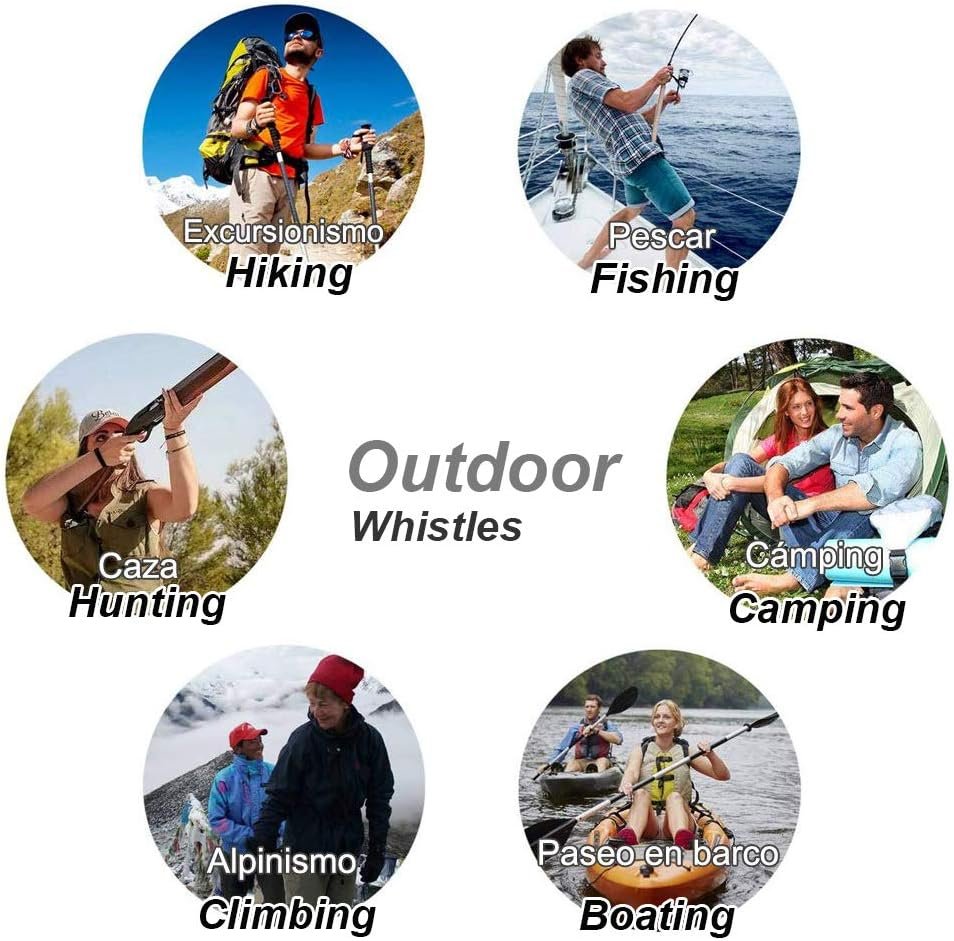 LGNTXDC 2 Pack Emergency Whistles, High Pitch Double Tubes Survival Safety Whistle with Keychain for Women Men Outdoor Camping Hiking Hunting Fishing Boating