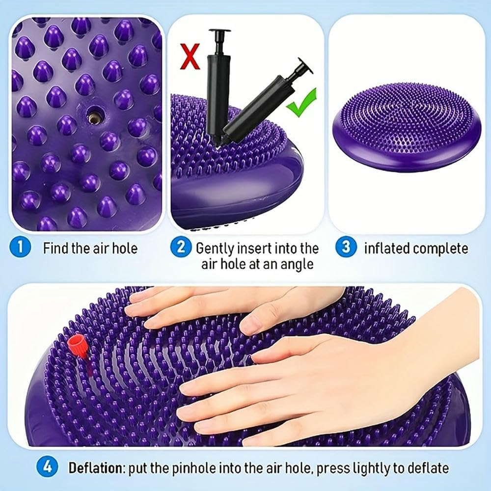 ZBDZSW 1 pz. Piastra per Massaggio a Tinta Unita Disco per Equilibrio Yoga Migliora la Postura Seduta Allenamento per la Forza del Core Attrezzatura per Allenamento Fitness