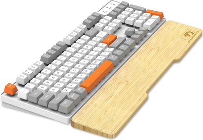 Bamboo Wrist Rest for Computer Keyboard, Ergonomic Mechanical Keyboard Wrist Pad, Hard Wrist Rest for Easy Typing Pain Relief, Anti-Slip Keyboard Rest for Laptop/PC Gaming/Mac (Full Size)