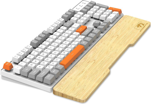 Bamboo Wrist Rest for Computer Keyboard, Ergonomic Mechanical Keyboard Wrist Pad, Hard Wrist Rest for Easy Typing Pain Relief, Anti-Slip Keyboard Rest for Laptop/PC Gaming/Mac (Full Size)