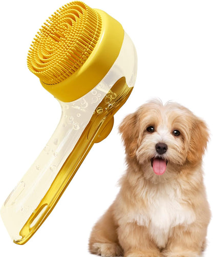 Dog Bath Brush, Pet Washing Brush, Gentle Puppy Comb, Slicker Scrubber Detangler for Kitten, Horse, Hygiene Cleaning, Dandruff Flea Matting, 7.48x3.35x1.18 inches, Green, Yellow