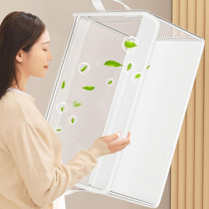 Rissunkv Blanket Organizer - Decorative Closet Organizers,Transparent Space-Saving Multi-Functional Stackable Container Box for Laundry Travel Packing Bedroom Closet Organization Clothing Moving House