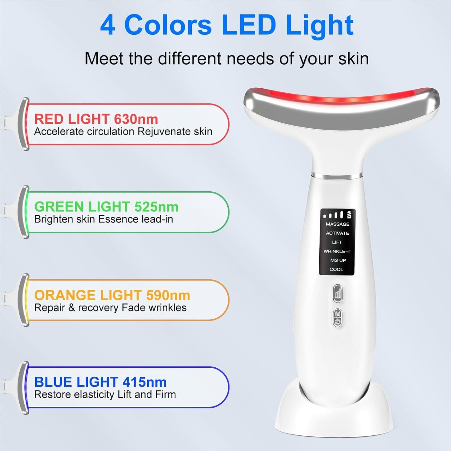 Xkimos Face Massager with Cooling Modes,Ideal Mothers Day Gift,6 Skin Modes Skin Care Tools with 4 Light Sources, Red Light Therapy with EMS Microcurrent, at-Home Anti Cellulite Massager Face Sculpting Tool,Gifts for Mum
