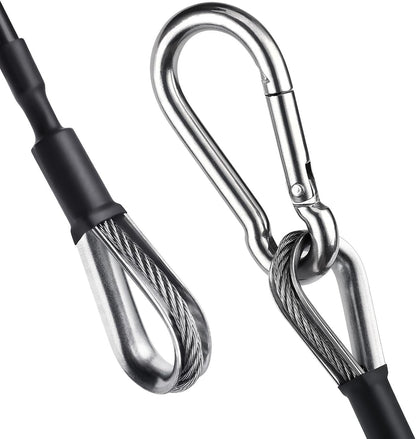 TOBWOLF 2PCS 10" Gym Extension Cable, Fitness Extension Rope Attachments Compatible with Home Gym Accessories, Replacement Gym Cables Machine Extension for LAT/Tricep Pull Down, Leg Extensions Machine