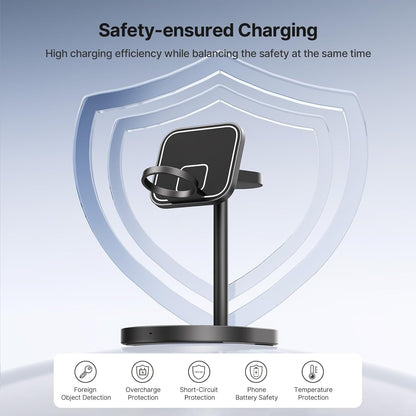 KU XIU X85 3-in-1 Wireless Charging Station, Magnetic Charger Stand with Mini Basketball Hoop for iPhone 16/15/14/13/12, 5W Fast Charging for Apple Watch S10/Ultra/9/8/7, AirPods 4/3/2/Pro - Black