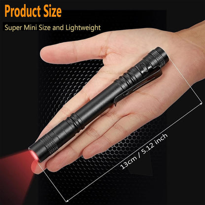 MODOAO Red Light LED Torch, 8 Pack High Power LED Pen Flashlights, Waterproof Handheld Flashlights Pocket Compact Torch with Clip, for Camping, Hiking, Night Vision, Astronomy and Emergency