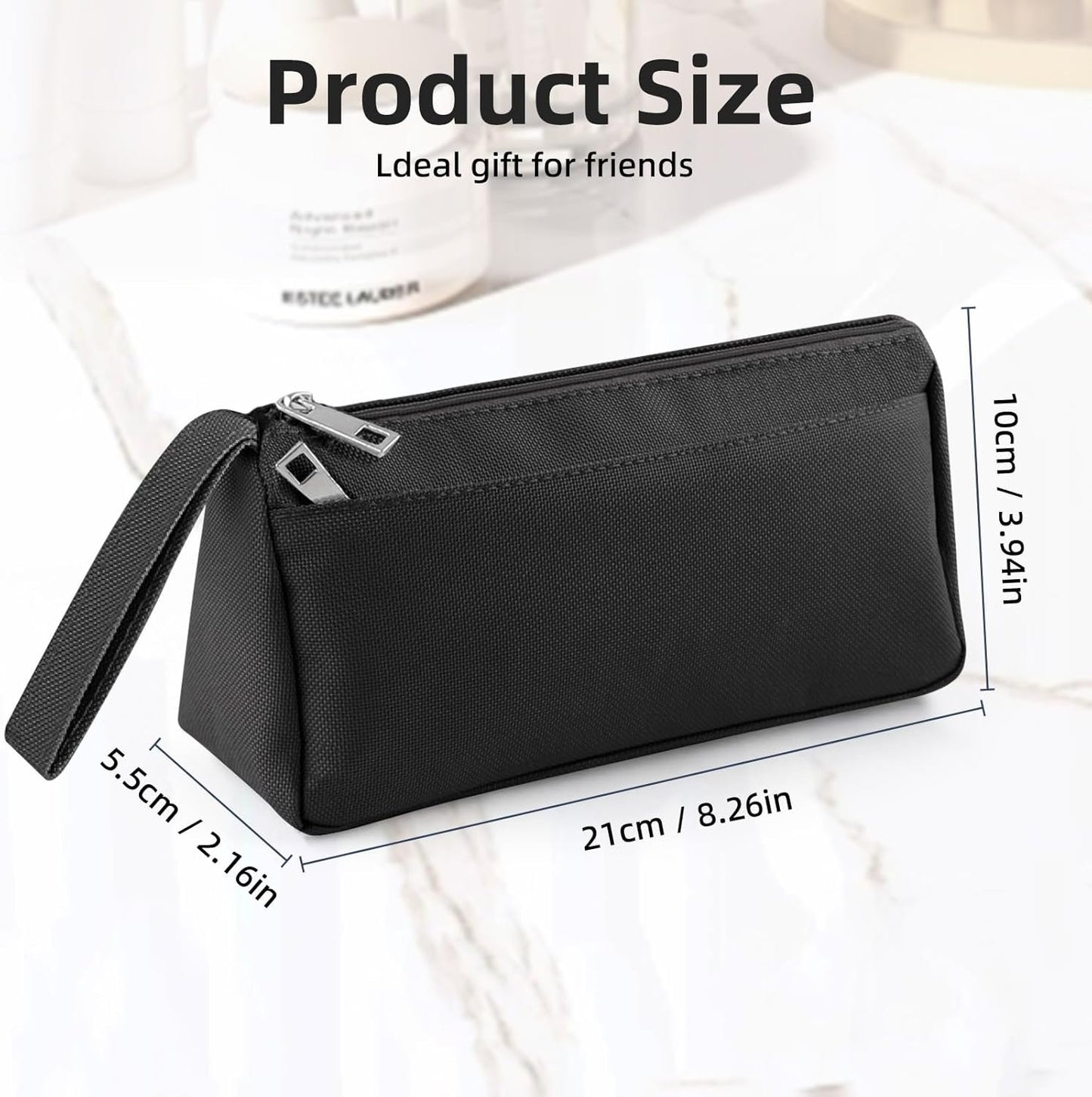 Vnezakl Travel Toiletry Bag for Women and Men Makeup Bag Shaving Bag Water-Resistant Hanging Double Compartments Organized for Toiletries Accessories Stationery Storage Bags