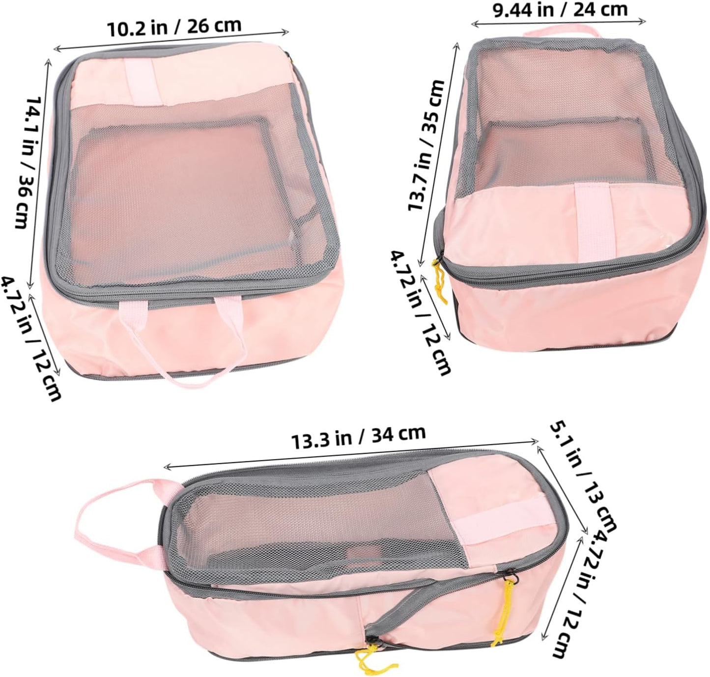 LIFKOME 3pcs Travel Packing Cubes Lightweight Compression Storage Bags for Clothes Shoes and Accessories Travel Organizers for Easy Identification and Organization Luggage