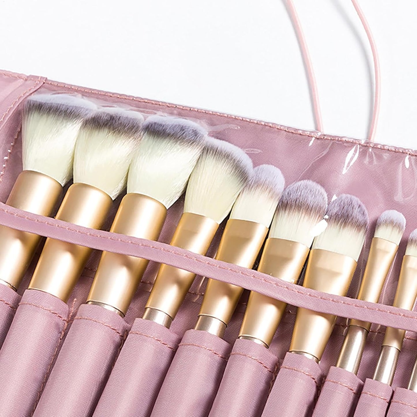 Travel Makeup Brush Organizer - Roll Up Brush Case, Portable Makeup Brush Holder | Makeup Brush Case, Compact Brush Holder, Essential Pe Accessory, pink, Please refer to description