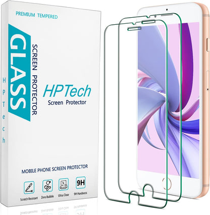 [2-Pack] HPTech Screen Protector For iPhone 8 Plus, iPhone 7 Plus, iPhone 6S Plus, iPhone 6 Plus Tempered Glass Film (5.5-Inch) Case Friendly, Bubble Free, Easy Installation