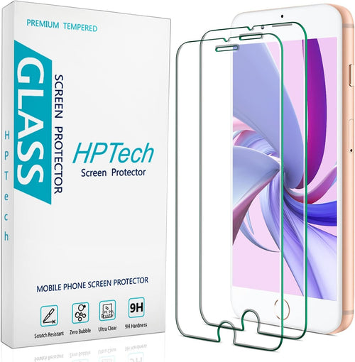 [2-Pack] HPTech Screen Protector For iPhone 8 Plus, iPhone 7 Plus, iPhone 6S Plus, iPhone 6 Plus Tempered Glass Film (5.5-Inch) Case Friendly, Bubble Free, Easy Installation