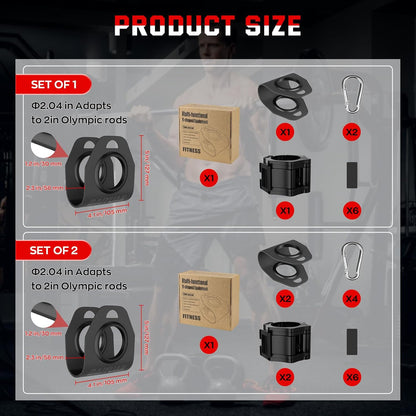 Home Gym Clips, Convert Dumbbells to Barbell, Turn Bars into Landmines, T-Bar Row with Any Grip, Hook Dumbbells on Dip Belts, Versatile Weightlifting Accessory for Olympic