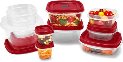 Rubbermaid Vented Easy Find Lid Food Storage Containers | Racer Red | 24 Piece Set