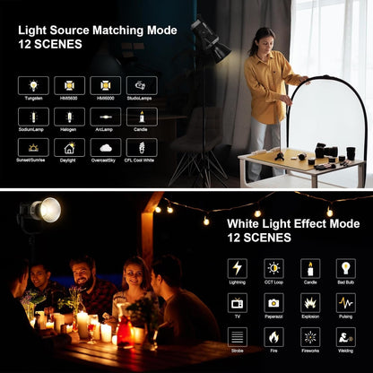 GVM Upgrade 600W Led Video Light, Bi-Color Led Studio Light Photography Lighting with APP/DMX Control, 2700K to 7500K 128000lux/1m Continuous Lighting for Studio, Video Shooting, Gaming, Broadcasting