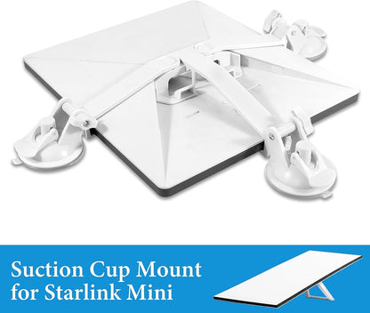Foldable Starlink Mini Car Mount with Suction Cups，Quick Release Sunroof/Moonroof Mount for Car, RV, Boat, Truck Glass (White)