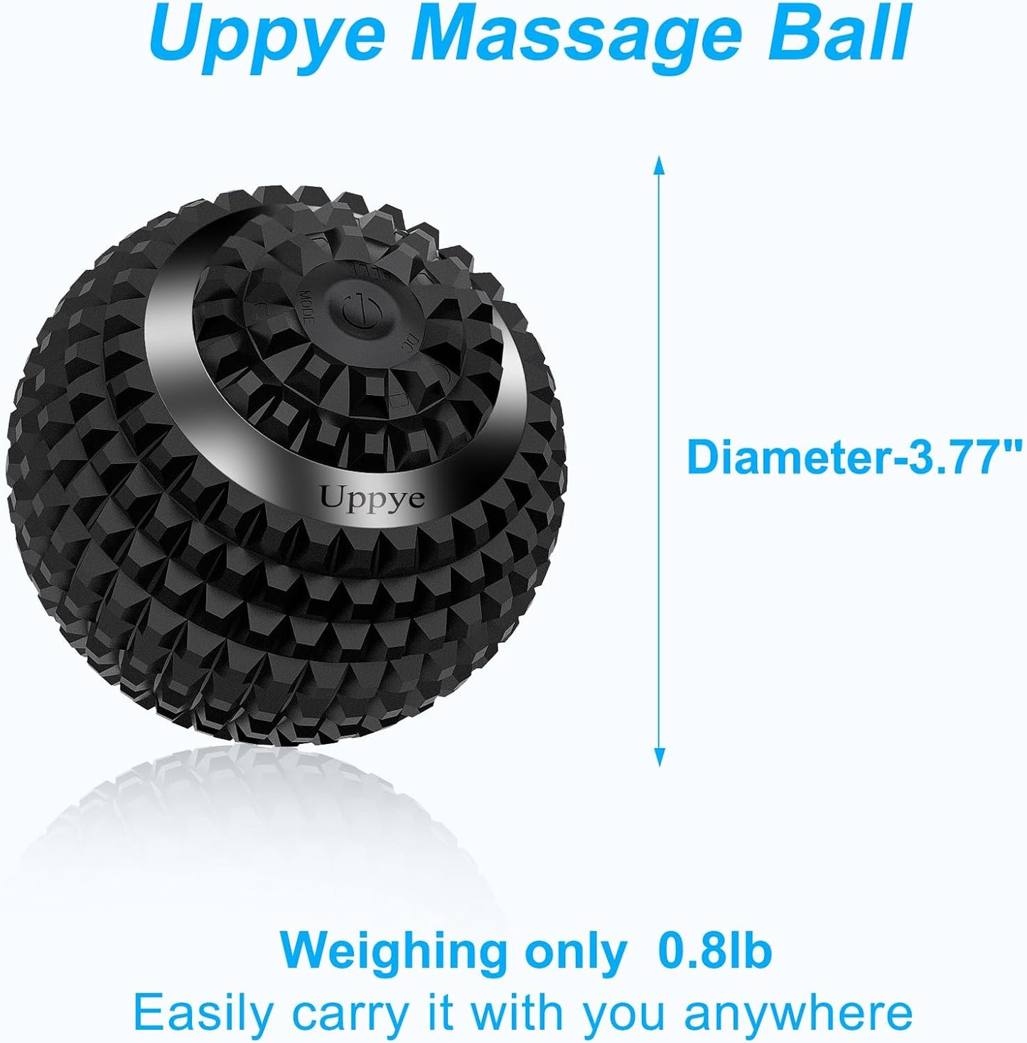 Uppye Vibrating Massage Ball for Physical Therapy and Workout Recovery, Ideal for Yoga, Deep Tissue Myofascial Release Tools - Back, Shoulder & Foot Muscle Massager (Black)