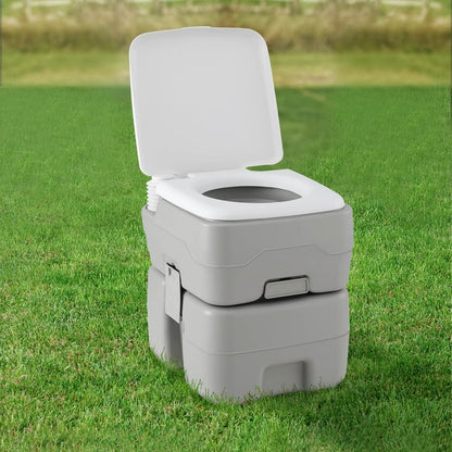 Weisshorn Portable Toilet, 20L Camping Toilets Flush Travel Squatty Potty Outdoor Camp Hiking Caravan Car Boating Fishing Gear, 50 Flushes Waste Tank Grey