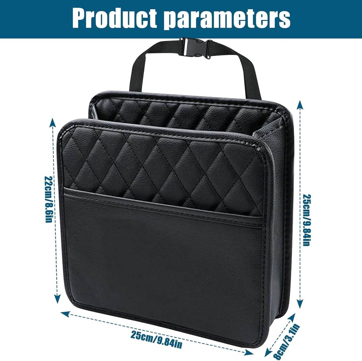 Backseat Car Organiser, Car Net Pocket Handbag Holder Bag, 2 Pack Car Seat Back Hanging Bag, Multi-Pocket All Purpose Car Trip Bag Storage Box for iPad,bottles,Toys,Books,Tissues,etc