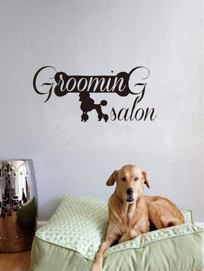 Pets Grooming Salon Wall Decal, Dogs Home Animals Stickers for Pet Grooming Salon, Pet Shop,Dog Grooming- Hygiene Animals Wall Decal - Dog Pet Grooming Salon Decor 23"x10"(Black-JZY114-Grooming Salon)