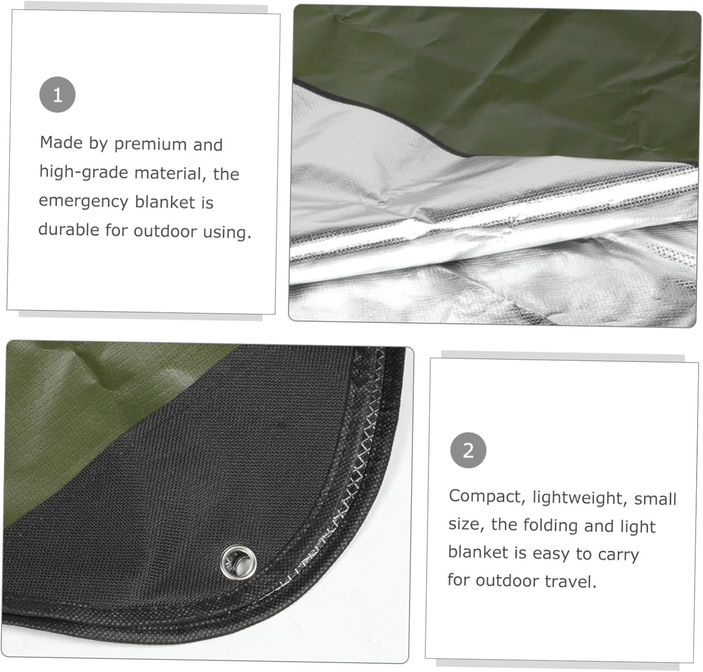 UPKOCH Emergency Thermal Insulation Blanket Camping Emergency Blanket for Outdoor Survival Windproof Rainproof First Aid Warmth for Camping Hiking and Travel