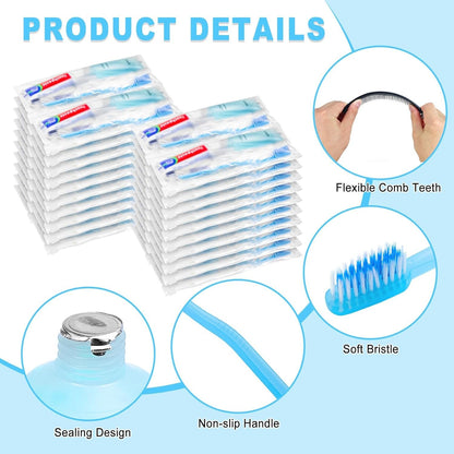 Gisdo Toiletry Kits Homeless Personal Hygiene Kit Bulk(10-IN-1), Pack of 5