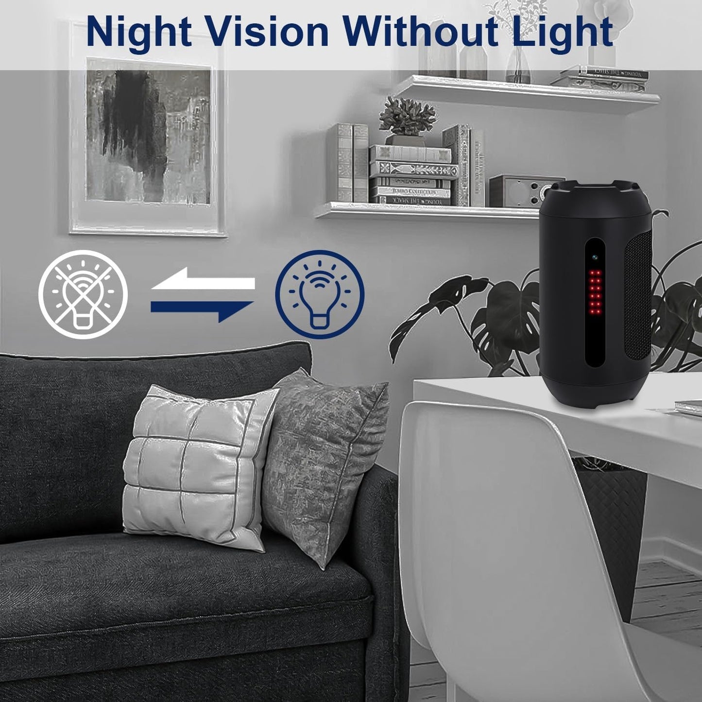 OTADUG Spy Camera Speaker, 1080P HD Mini Wireless Hidden Camera Security Surveillance Nanny Camera with Video and Audio, Motion Detection, Night Vision, 15-hour Playtime, 128 GB