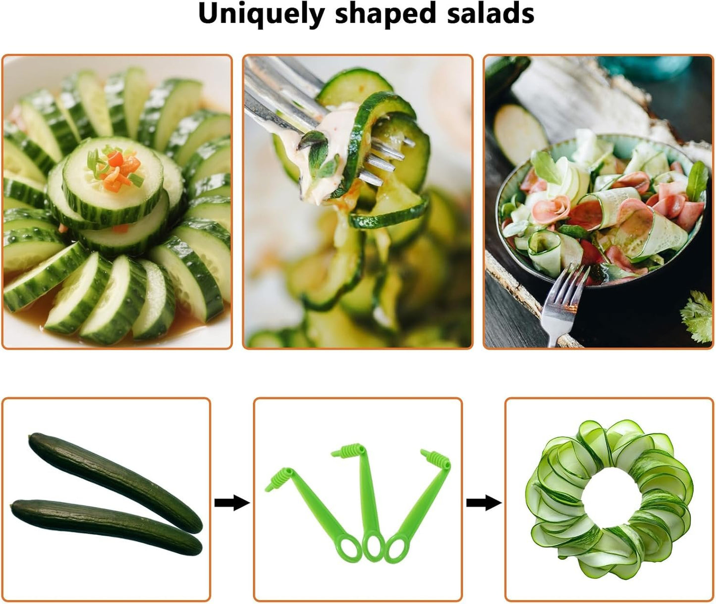 3pcs Manual Spiral Screw Slicer Peeler, Plastic Portable Vegetable Spiral Knives Blade Cutter Hand Tool Kitchen Accessories Gadget for Creative Pattern of Cucumber Potato Carrot Fruit (Green)