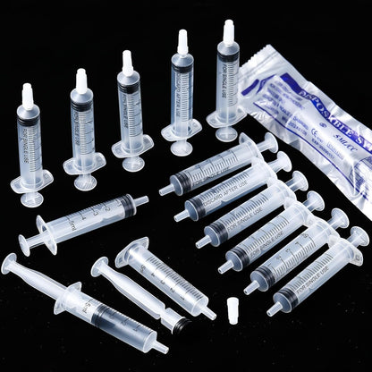 Guiqulai 24 Pack 5ML Plastic Syringes Without Needle Individual Wrap Disposable Syringes with Cap for Scientific Lab Watering Glue Applicator Measuring Liquids Feeding Pets DIY Crafts