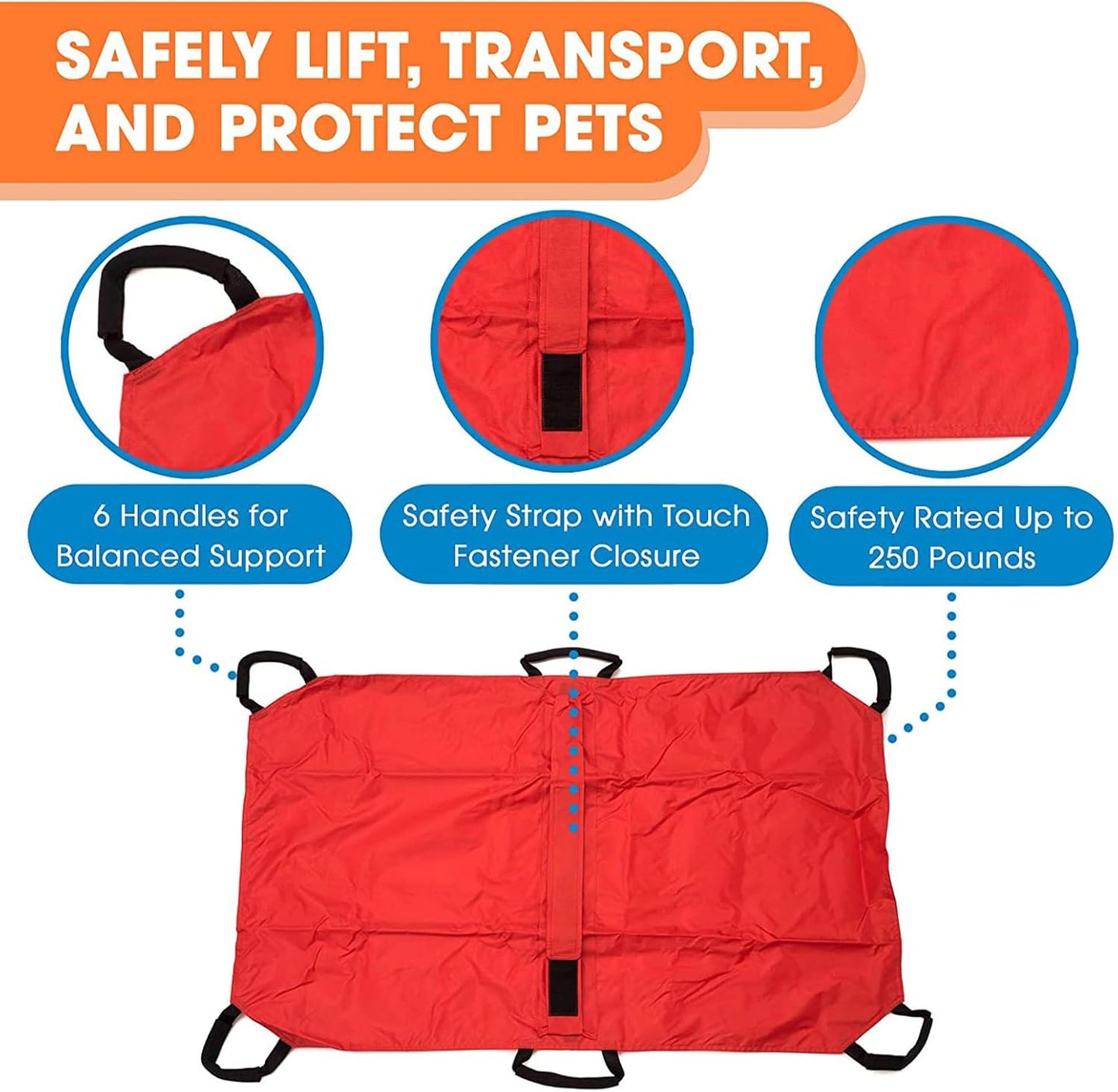 Pet Stretcher, Foldable Transport Rescue Tool, Multifunctional Pazient Transfer, Safety Straps, Lightweight Sturdy for Medium to Large Dogs, Gatti, Bunnies, Veterinary, Home Use