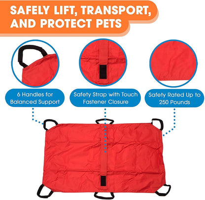 Pet Stretcher, Foldable Transport Rescue Tool, Multifunctional Pazient Transfer, Safety Straps, Lightweight Sturdy for Medium to Large Dogs, Gatti, Bunnies, Veterinary, Home Use