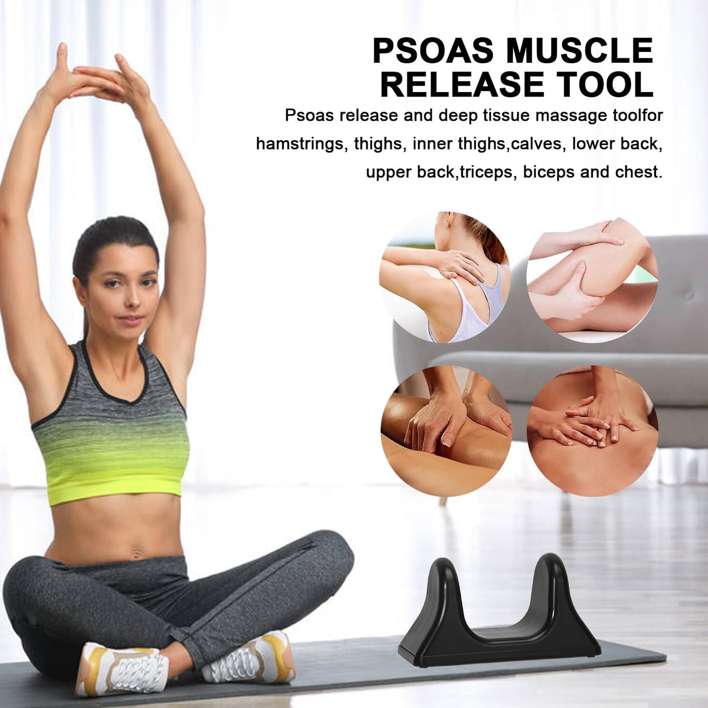 EDINNO Psoas Muscle Massager and Deep Tissue Release Tool for Back, Portable Massage Tool for Muscle Tension