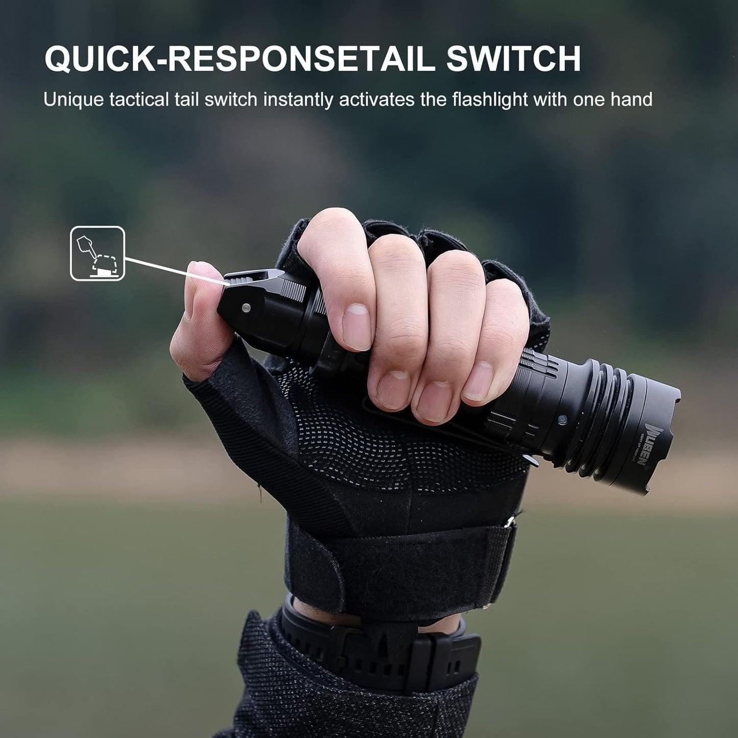 WUBEN T1 Rechargeable Tactical Flashlight 2000 Lumens, Super Bright LED Flashlights with Tactical Mode and Outdoor Mode, IP68 Waterproof Flashlights for Tactical Gear, Emergencies, Camping
