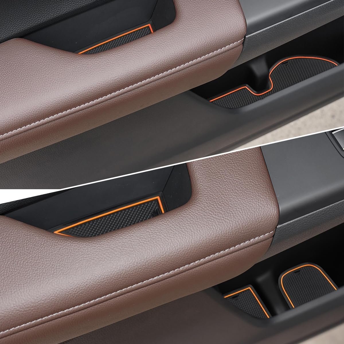 Auovo Anti-Dust Mats Compatible with Honda CRV CR-V 2023 2024 Door Slot Pad Car Interior Automotive Accessories Center Console Liners Cup Holder Liners(17PCS/Set) (Orange) (Updated),(TP-CRV23)