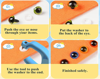 Safety Eyes Tool,Crochet Eye to ol for Attaching,Safe-ty Eyes Crochet to-ols,Ey-e Installation Tool,Quick Installation Crochet Pliers Auxiliary to-ol for Attaching 5-30mm Safety Ey-ES