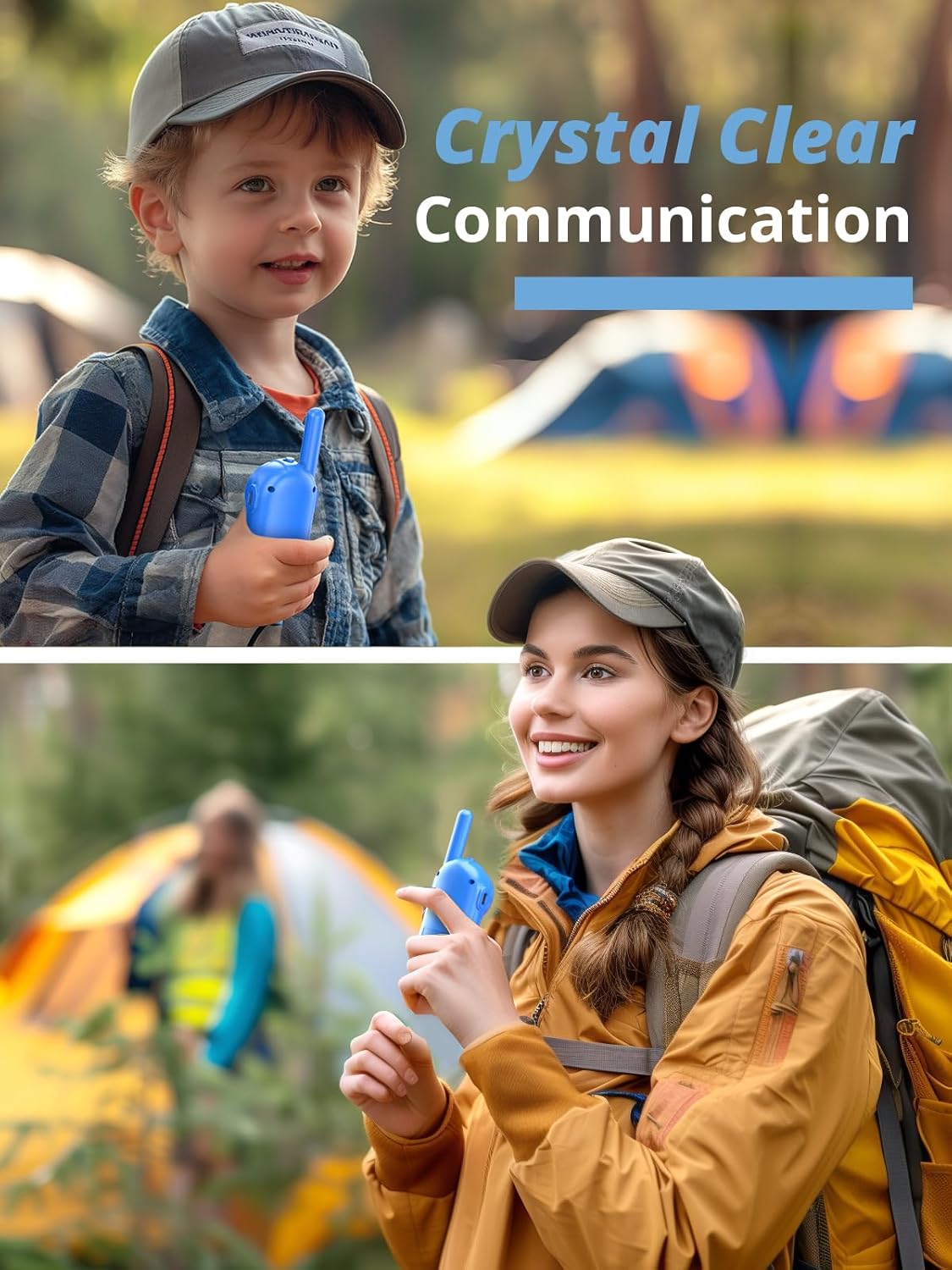 Inspireyes Rechargeable Kids Walkie-Talkie, 48 Hours Working Time, 3 Kilometers Long Range, Birthday Gifts for Boys Girls, Outdoor Toys for 3-12 Years Old Kids